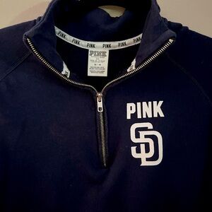 pink navy blue Padres Sweatshirt Sz M